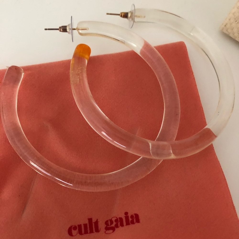 Brand new Cult Gaia clear hoop earrings
